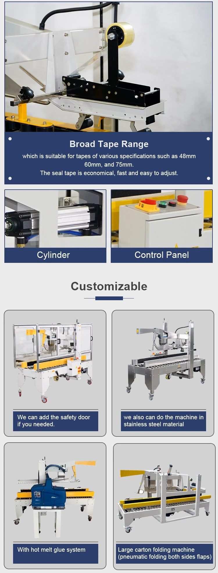 Automatic Top and Bottom Tape/Taping Flap Folding Carton/Box/ Case Sealer /Carton Sealing Machine for Packing /Packaging